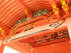神社 塗装後の外観